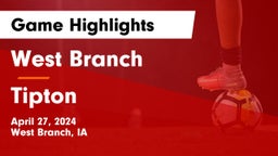 West Branch  vs Tipton  Game Highlights - April 27, 2024
