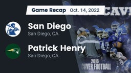 Recap: San Diego  vs. Patrick Henry  2022