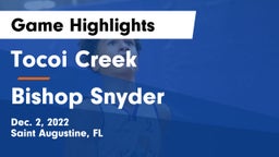 Tocoi Creek  vs Bishop Snyder  Game Highlights - Dec. 2, 2022