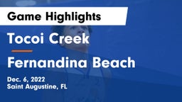 Tocoi Creek  vs Fernandina Beach  Game Highlights - Dec. 6, 2022