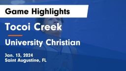 Tocoi Creek  vs University Christian  Game Highlights - Jan. 13, 2024