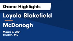 Loyola Blakefield  vs McDonogh  Game Highlights - March 8, 2021