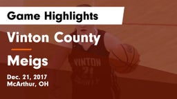 Vinton County  vs Meigs Game Highlights - Dec. 21, 2017