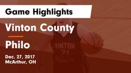 Vinton County  vs Philo  Game Highlights - Dec. 27, 2017
