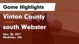 Vinton County  vs south Webster Game Highlights - Dec. 28, 2017