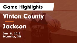 Vinton County  vs Jackson  Game Highlights - Jan. 11, 2018