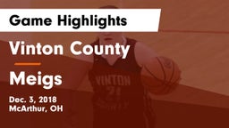 Vinton County  vs Meigs  Game Highlights - Dec. 3, 2018