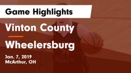 Vinton County  vs Wheelersburg  Game Highlights - Jan. 7, 2019