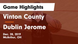 Vinton County  vs Dublin Jerome  Game Highlights - Dec. 28, 2019