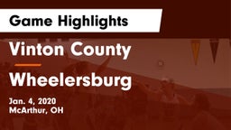 Vinton County  vs Wheelersburg  Game Highlights - Jan. 4, 2020