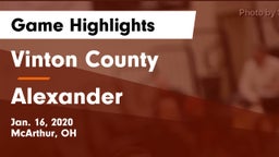 Vinton County  vs Alexander  Game Highlights - Jan. 16, 2020