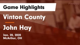 Vinton County  vs John Hay  Game Highlights - Jan. 20, 2020