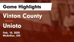 Vinton County  vs Unioto  Game Highlights - Feb. 10, 2020