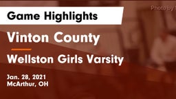 Vinton County  vs Wellston Girls Varsity Game Highlights - Jan. 28, 2021