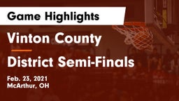 Vinton County  vs District Semi-Finals Game Highlights - Feb. 23, 2021