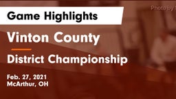Vinton County  vs District Championship Game Highlights - Feb. 27, 2021