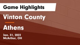 Vinton County  vs Athens  Game Highlights - Jan. 31, 2022