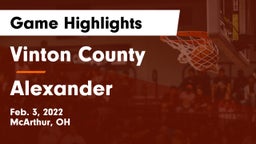 Vinton County  vs Alexander  Game Highlights - Feb. 3, 2022