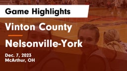 Vinton County  vs Nelsonville-York  Game Highlights - Dec. 7, 2023