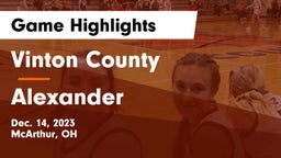 Vinton County  vs Alexander  Game Highlights - Dec. 14, 2023