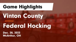 Vinton County  vs Federal Hocking  Game Highlights - Dec. 28, 2023