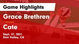 Grace Brethren  vs Cate  Game Highlights - Sept. 27, 2021