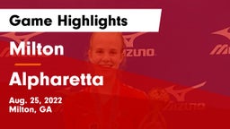 Milton  vs Alpharetta  Game Highlights - Aug. 25, 2022