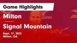 Milton  vs Signal Mountain Game Highlights - Sept. 17, 2022