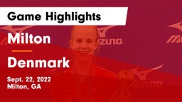 Milton  vs Denmark  Game Highlights - Sept. 22, 2022