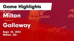 Milton  vs Galloway Game Highlights - Sept. 24, 2022