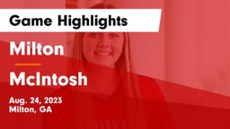 Milton  vs McIntosh  Game Highlights - Aug. 24, 2023
