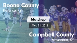 Matchup: Boone County High vs. Campbell County  2016