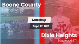 Matchup: Boone County High vs. Dixie Heights  2017
