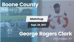 Matchup: Boone County High vs. George Rogers Clark  2017