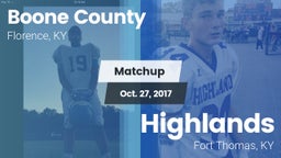 Matchup: Boone County High vs. Highlands  2017