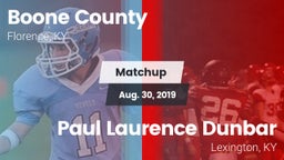 Matchup: Boone County High vs. Paul Laurence Dunbar  2019