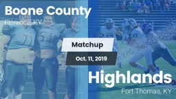 Matchup: Boone County High vs. Highlands  2019