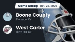 Recap: Boone County  vs. West Carter  2020