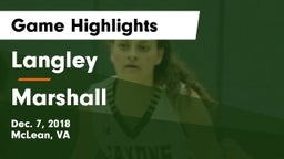 Langley  vs Marshall  Game Highlights - Dec. 7, 2018