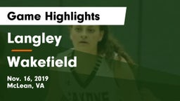Langley  vs Wakefield  Game Highlights - Nov. 16, 2019