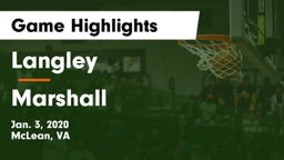 Langley  vs Marshall  Game Highlights - Jan. 3, 2020
