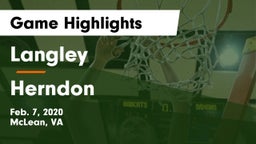 Langley  vs Herndon  Game Highlights - Feb. 7, 2020