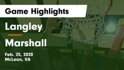 Langley  vs Marshall  Game Highlights - Feb. 25, 2020