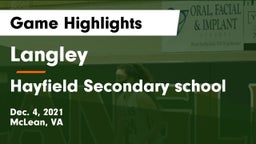 Langley  vs Hayfield Secondary school Game Highlights - Dec. 4, 2021