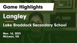Langley  vs Lake Braddock Secondary School Game Highlights - Nov. 16, 2023