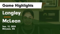 Langley  vs McLean  Game Highlights - Jan. 12, 2024