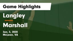 Langley  vs Marshall  Game Highlights - Jan. 3, 2020