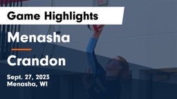 Menasha  vs Crandon  Game Highlights - Sept. 27, 2023