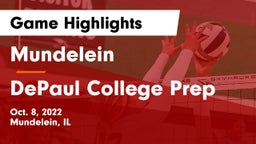 Mundelein  vs DePaul College Prep  Game Highlights - Oct. 8, 2022