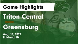 Triton Central  vs Greensburg  Game Highlights - Aug. 18, 2022